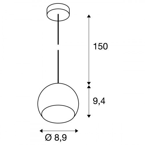 Zwarte bol hanglamp aluminium Gu10 plafondlamp