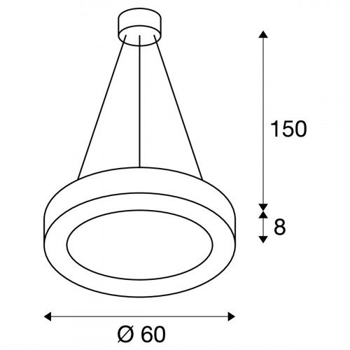 Binnenverlichting Medo Ring 60 Hanglamp Zwart