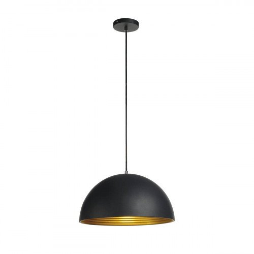 Ronde zwart/goud binnenverlichting hanglamp aluminium E27