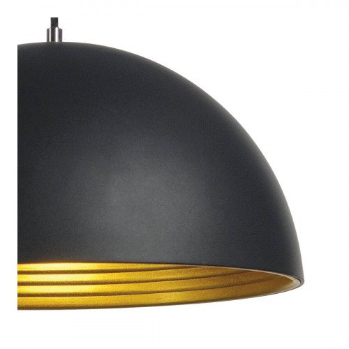 Ronde zwart/goud binnenverlichting hanglamp aluminium E27