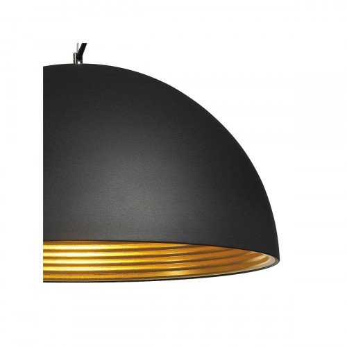 Ronde zwart/goud binnenverlichting hanglamp aluminium E27