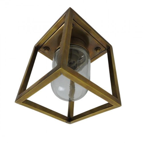 Messing Buitenlamp Ferryhill met vierkante vorm in messing kleur handgemaakte design lamp