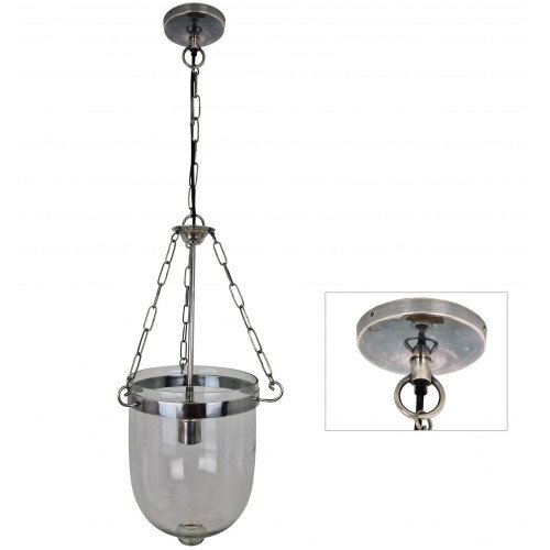 messing lamp in de kleur antiek zilver met een E27 fitting