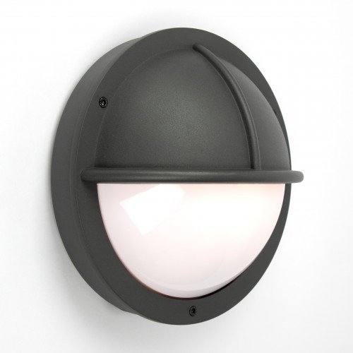 ronde wandlamp melkglas antraciet modern e27