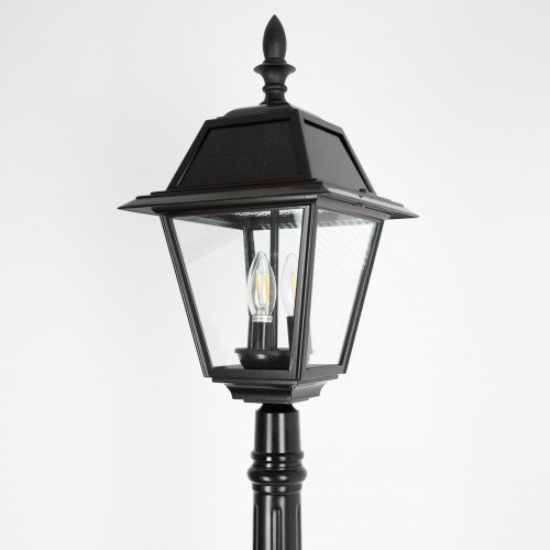 Buitenlamp solar Vincenza tuinlampzwart aluminium klassiek zonne-energie