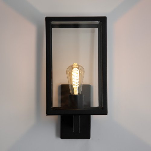 Zwart modern vierkant buitenlamp muurlamp wandlamp RVS