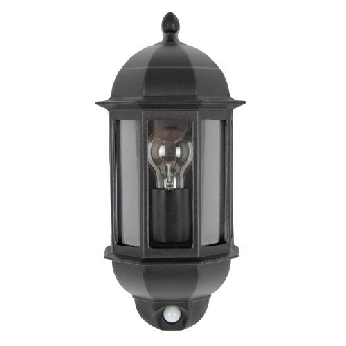 Buitenlamp Verona muurlamp met sensor zwart aluminium in klassieke stijl