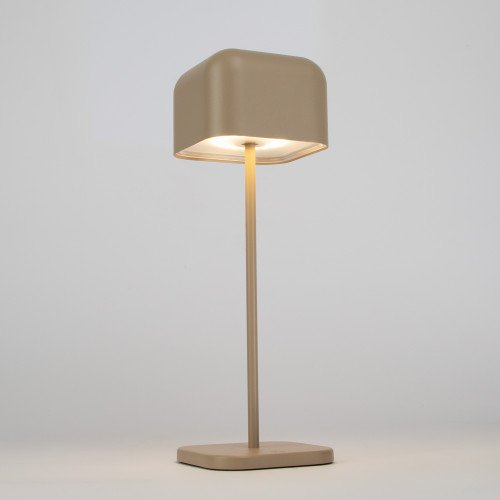 Beige tafellamp aluminium modern buiten en binnen