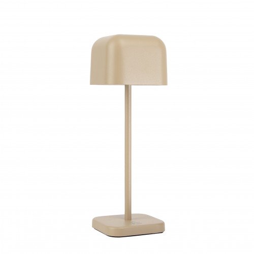 Beige compact tafellamp aluminium modern buiten en binnen