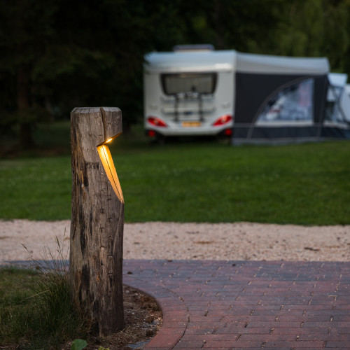 houten buiten terras lamp van kastanje hout Baum  inclusief led lamp duurzame buitenverlichting