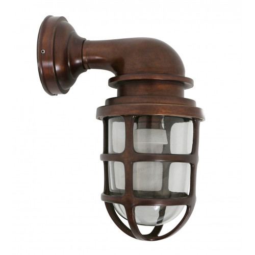 Nostaluce Industriële vintage stallamp Brooklyn messing - wandlamp - muurlamp - lampen | Nostalux.be