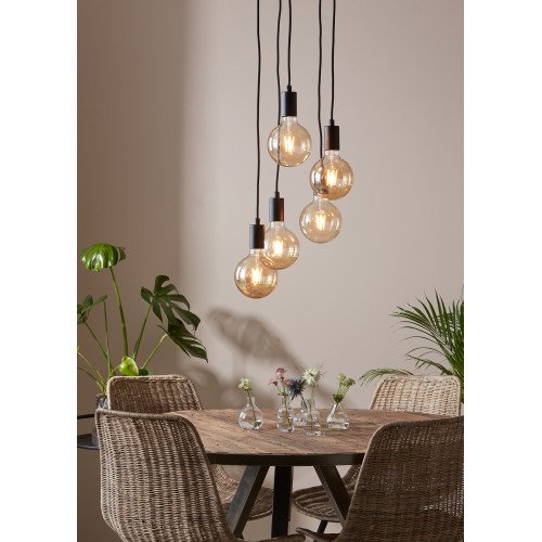  Hanglamp Sky 5-lichts zwart